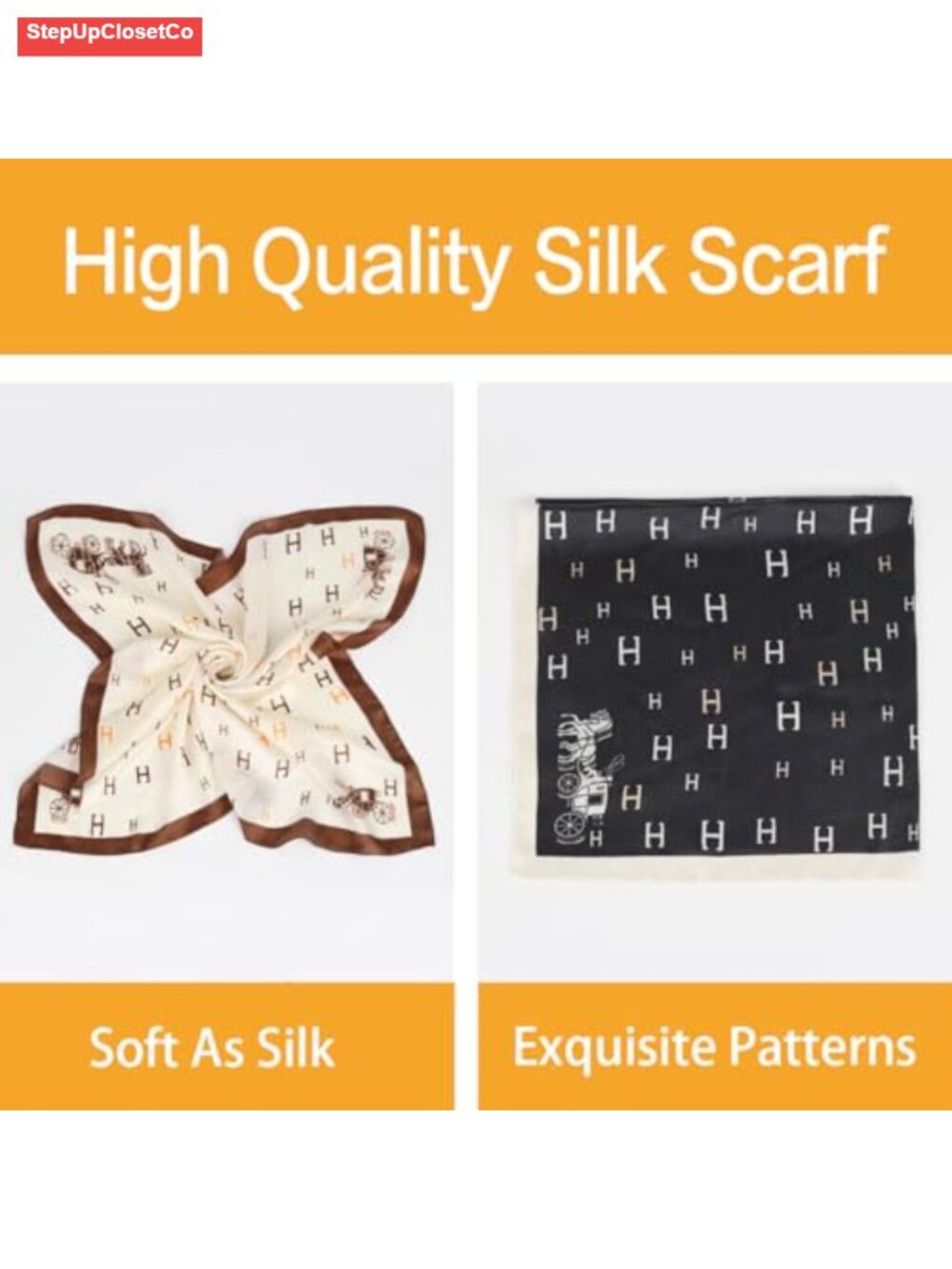 Silk Feel Satin Square Headscarf for Women - Lightweight Versatile Neckerchief - Picture 2 of 6